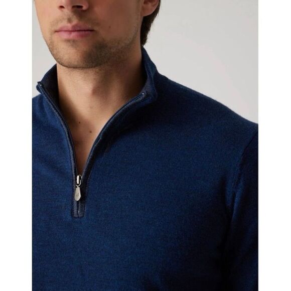Raffi The Palmer 1/4 Zip Twilight Pullover Sweater Merino Wool XXL - Picture 3 of 9